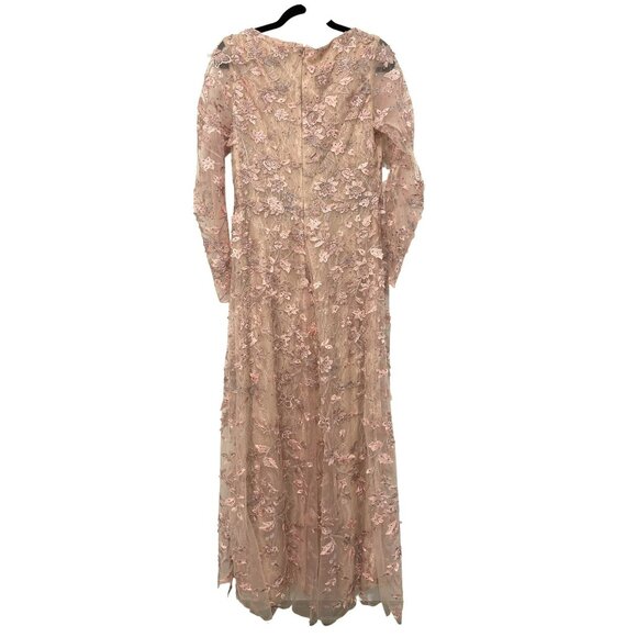 Mac Duggal Floral Applique Gown Pink Size 10 Formal Maxi Dress NWT - Picture 7 of 10